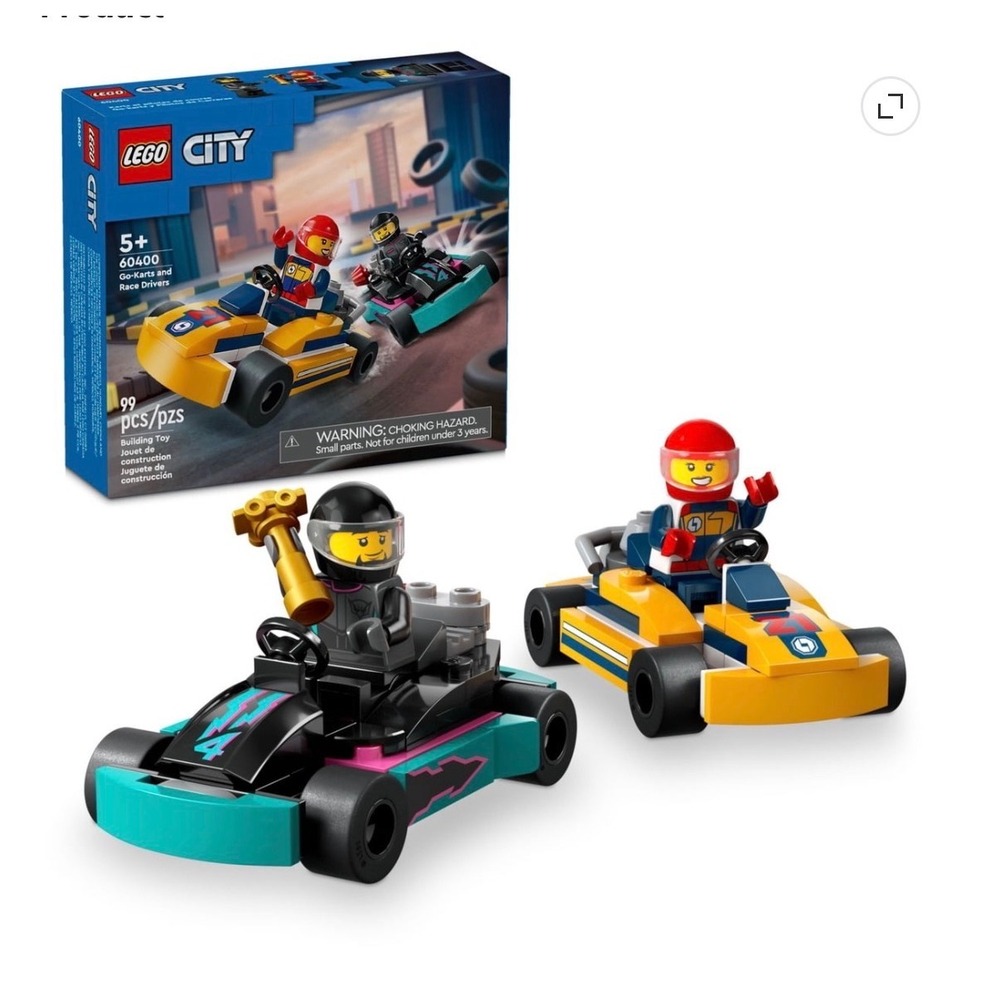 LEGO City Go-Karts and Race Drivers Set 60400 Building Toy 99 Pieces NEW